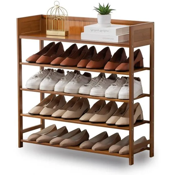 5 Layers OEM Bamboo Shoe Rack